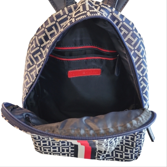 Tommy Hilfiger Backpack Navy Signature with Red & White Unisex - Picture 6 of 7